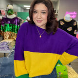 Here for the Party Mardi Gras Sweater