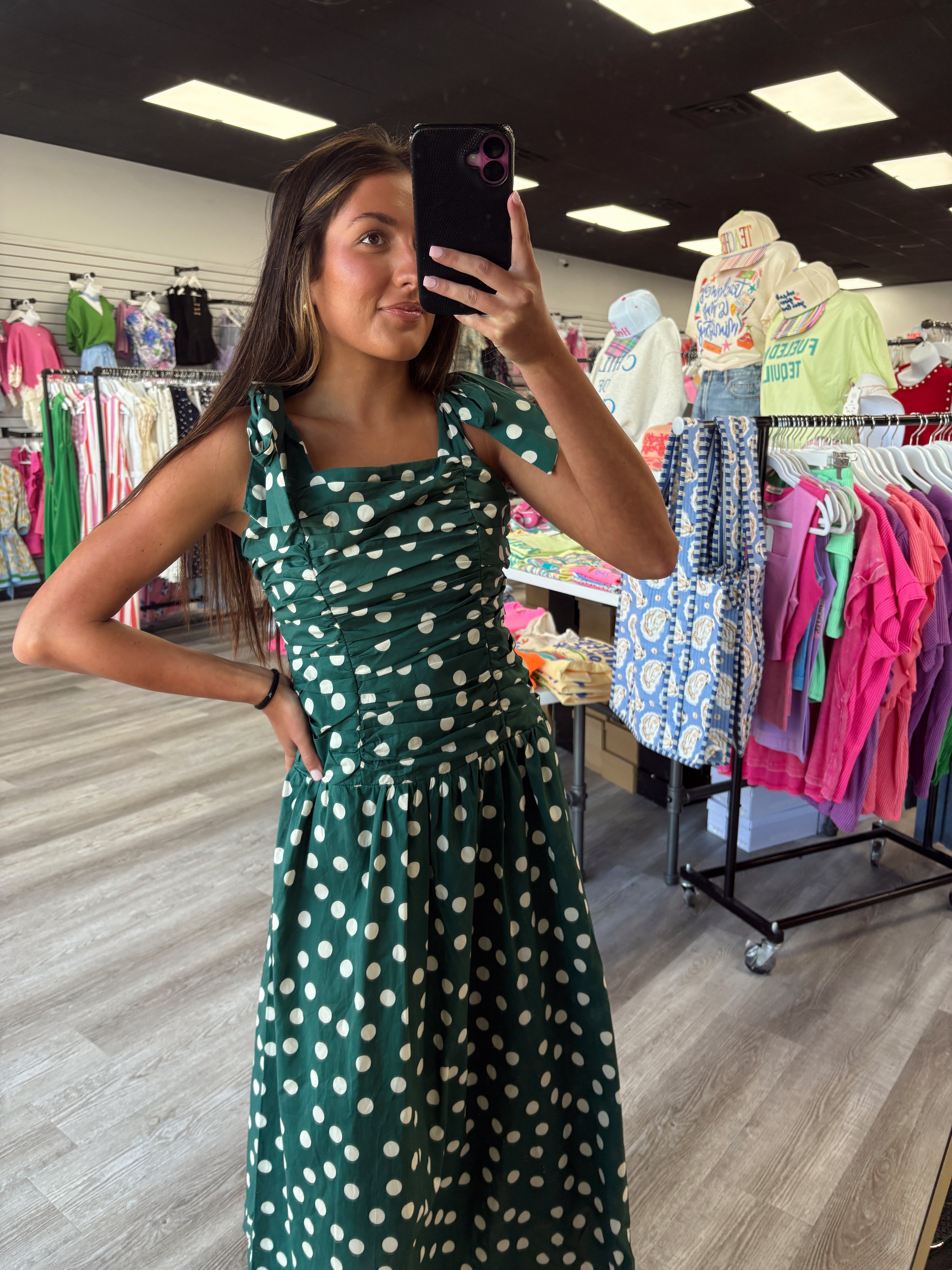 Calling Me To It Polka Dot Dress