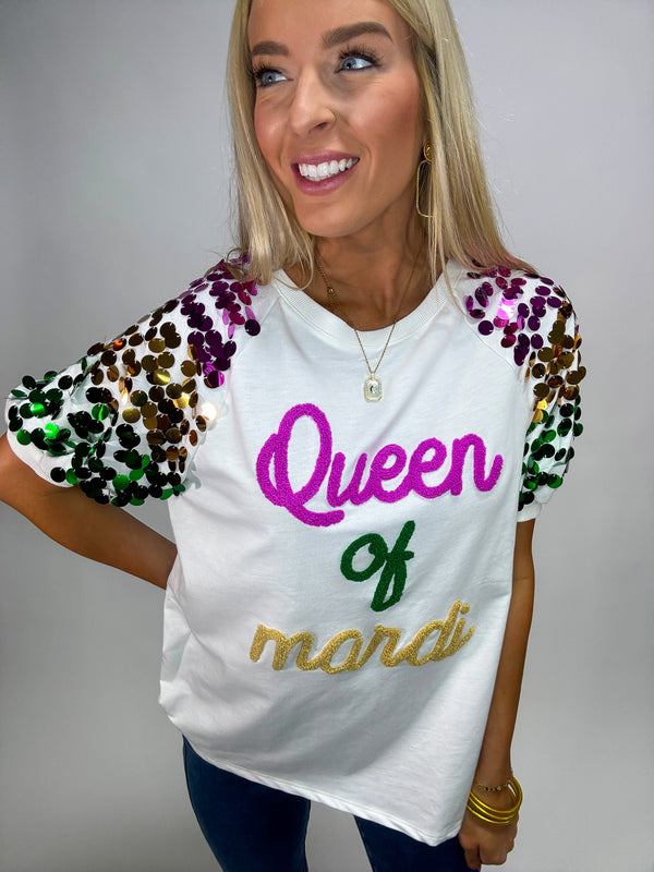 Queen of Mardi Gras Sequin Top