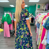 Navy Blossom Dress