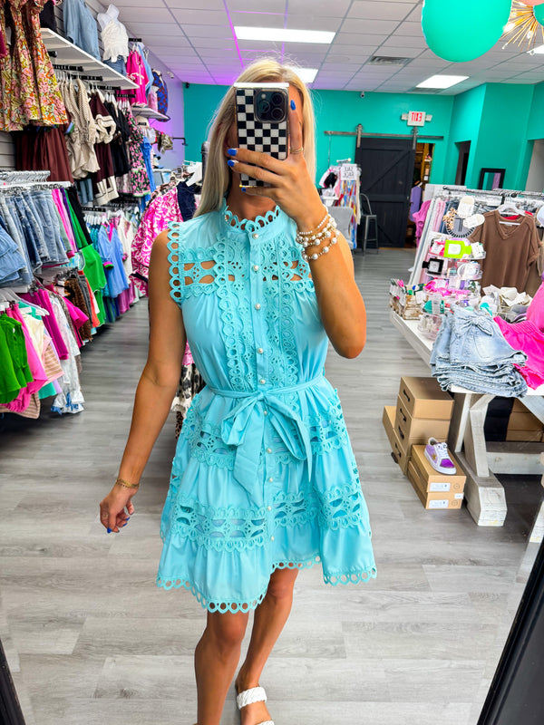 Always Yours Dress Aqua