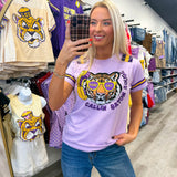  Callin' The Tigers Purple Sequin Tiger T Shirt 