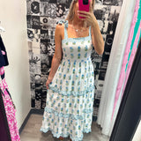 Can I Call You Mine Floral Blue Midi Dress