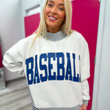 Baseball & Polka Dot Mock Neck Sweatshirt