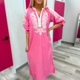 The Pink Luxe Embroidered Midi