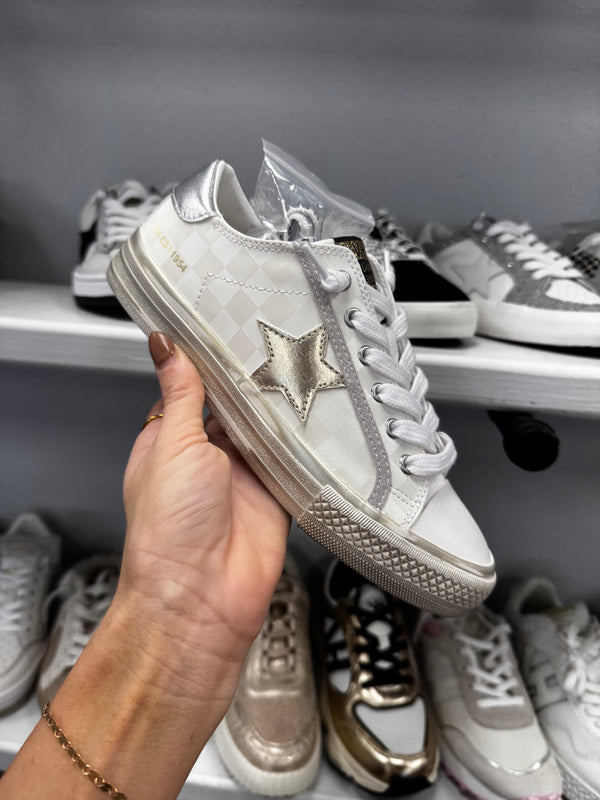 Alive 27 Gold Checkered Sneaker | Vintage Havana