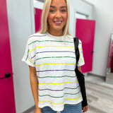 Down the Parade Line | Mardi Gras Sequin Stripe Dolman Sleeve Top