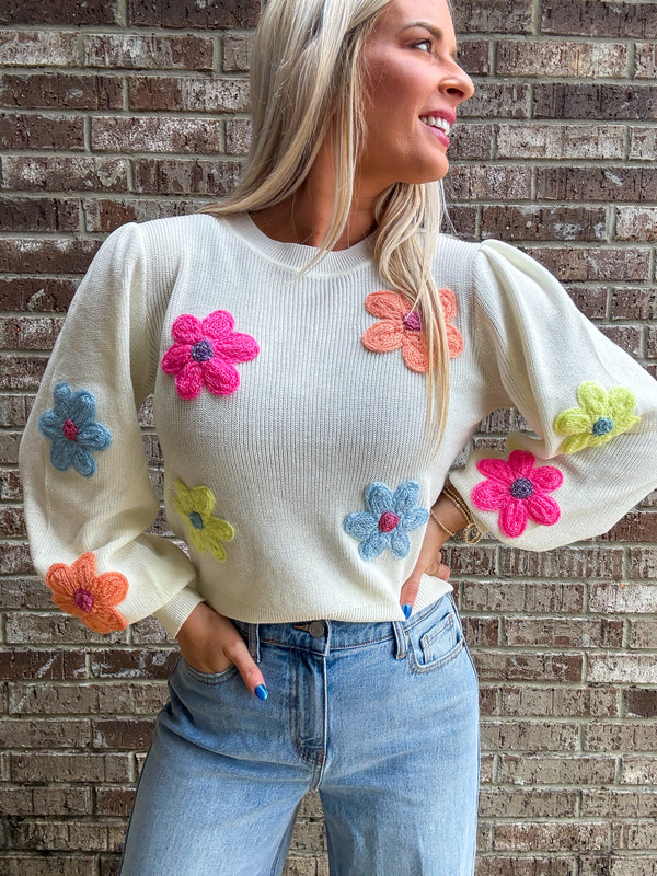 Blooming into New Possibilities Flower Sweater