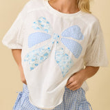 Ribbon Bow Patchwork Top
