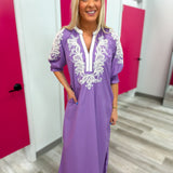 The Lavender Luxe Embroidered Midi