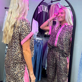 Wild Thing Leopard and Pink Button Down Set