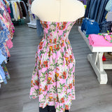 The Blushing Garden Strapless Midi