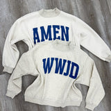 'WWJD & AMEN' Reversible Mock Neck Sweatshirt
