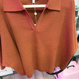 Oversized Collar Sweater | Rust