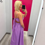 Lavender Beauty Bow Back Midi Dress
