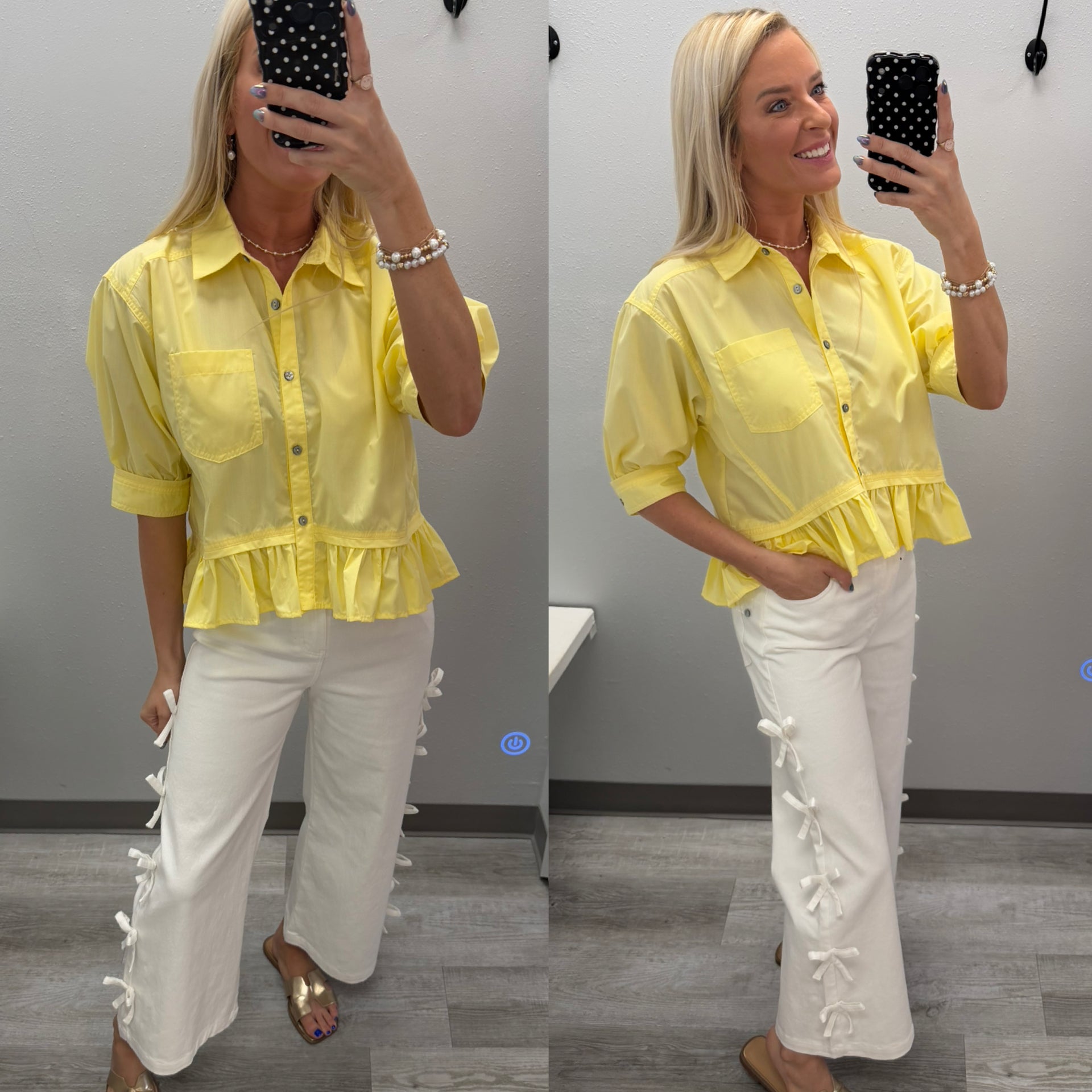 The Darling Days Ruffle Button Top