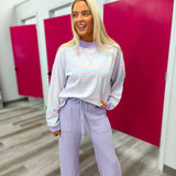 Sunny Side Stripe Mockneck Sweatshirt