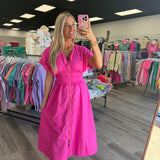 The Pink Pop Zip Midi Dress