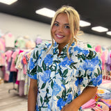 Blue Florals Top