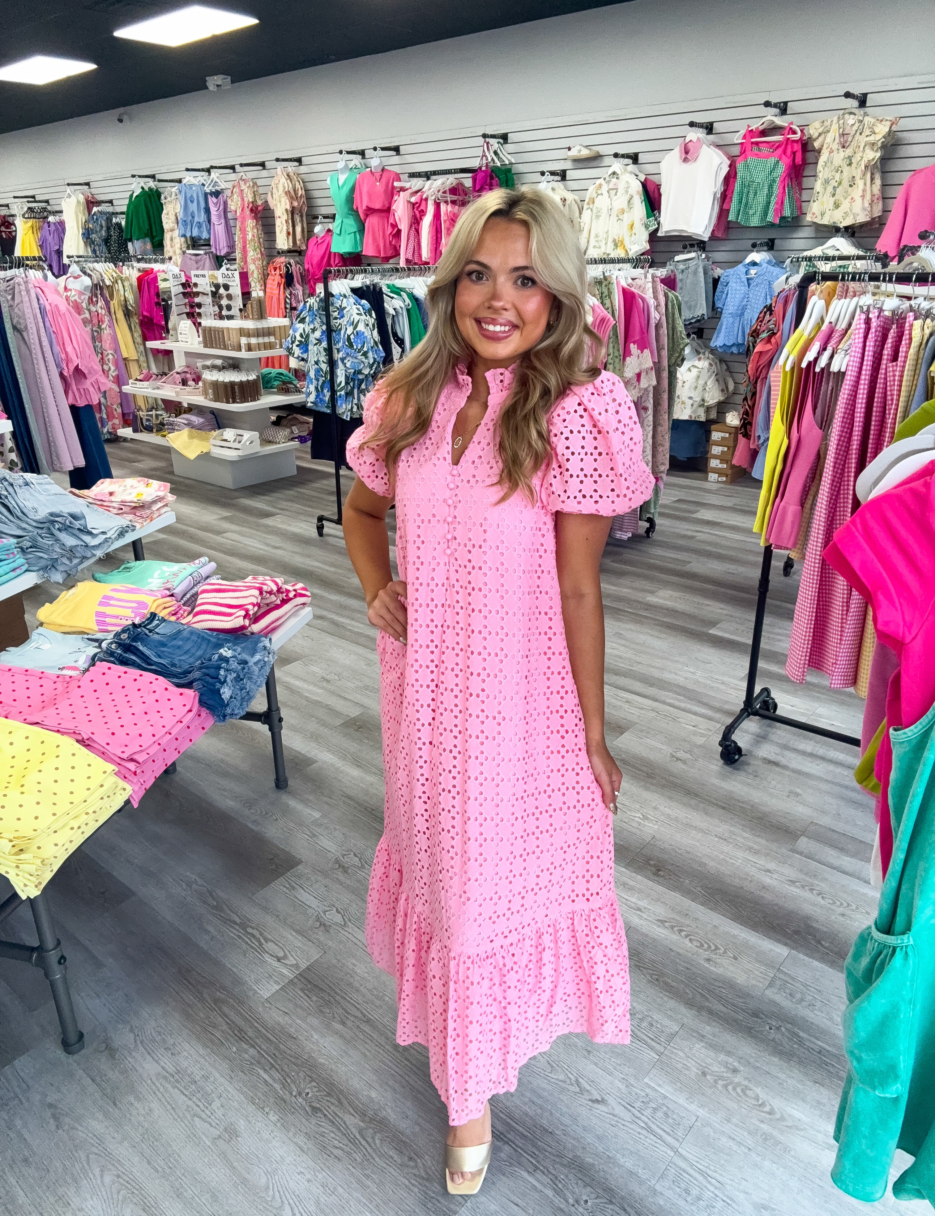 Sweet Escape Eyelete Mid Dress