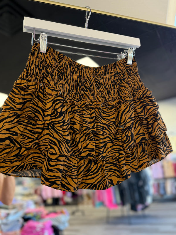 Ruffle Tiger Skort