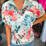 The Flower Market Top Seafoam