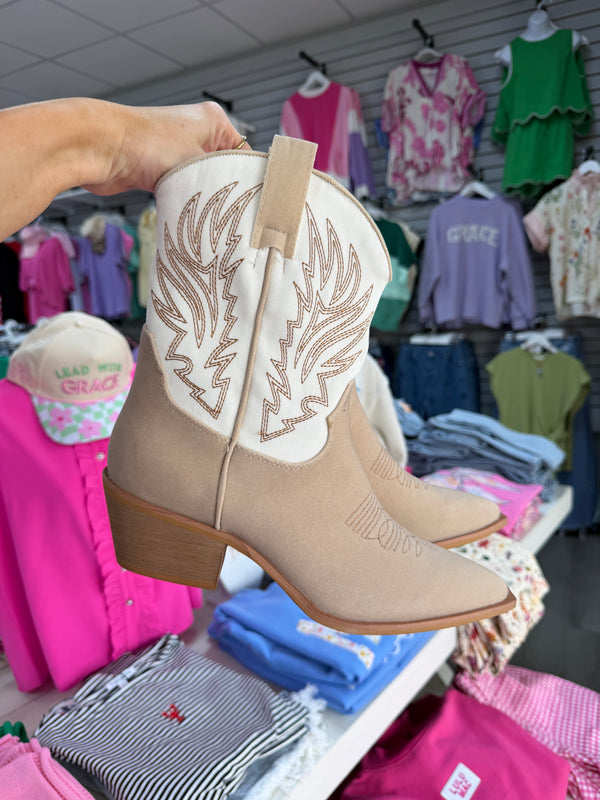SALE | Claire White Beige Boot | FINAL SALE