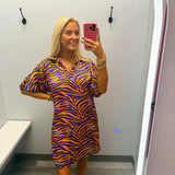 Tiger Dress Purple Stripes