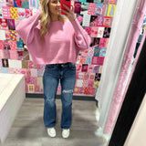 Spring In It Sweater Baby Pink