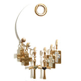 Set of Three Gold and Silver Cross 1" Earrings