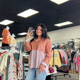 Rust Stripe Button Up