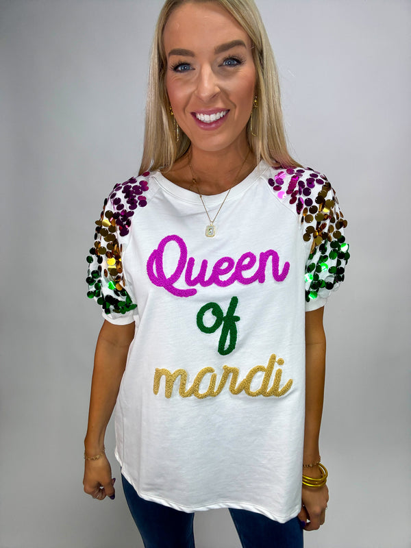 Queen of Mardi Gras Sequin Top