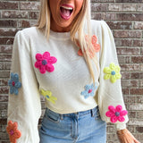 Blooming into New Possibilities Flower Sweater