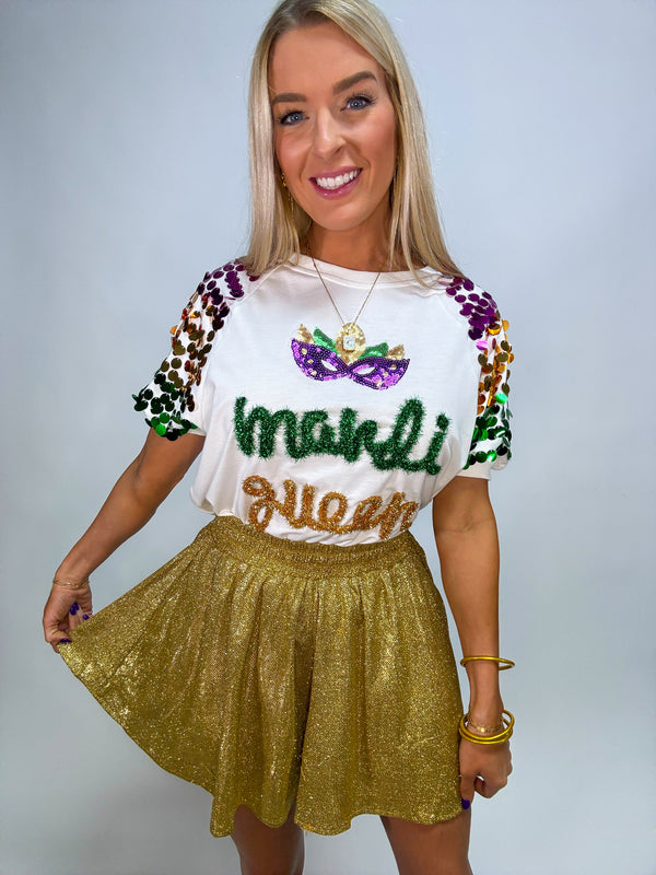 Throw Me Something Mrs. Tinsel Mardi Gras Pullover with Sequins