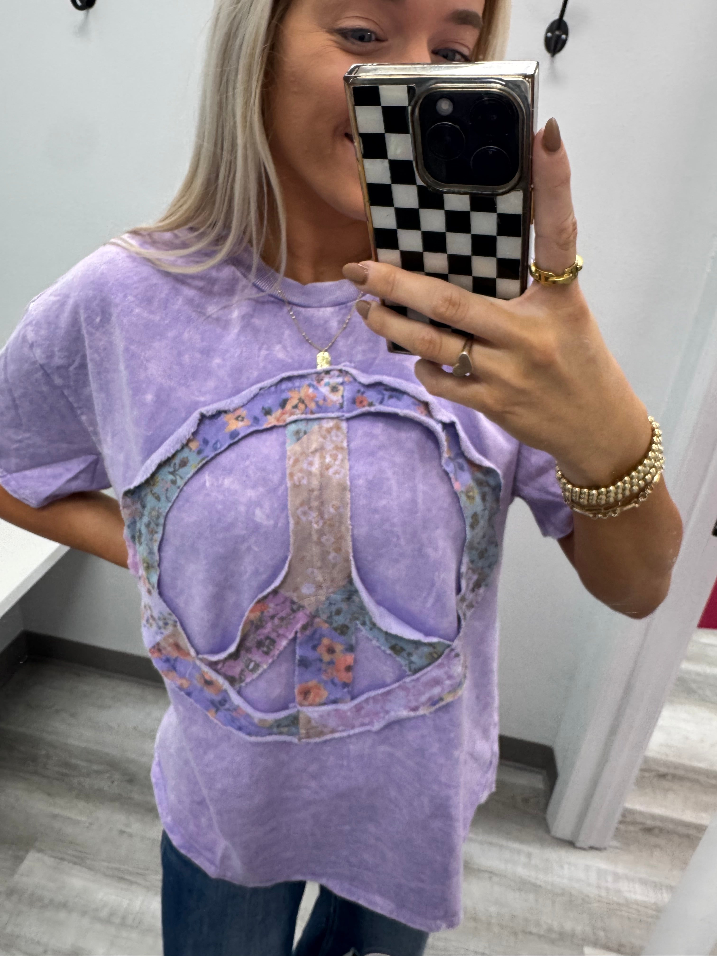Lavender Peace Sign Tee