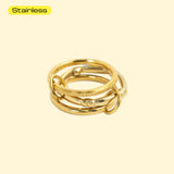 Stainless Sculpted Shimmering Interlocking Ring |  2 Options