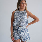 Seaside Escape Embroidered Eyelette Shorts