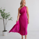 Pleated Dress - Magenta | ONLINE ONLY