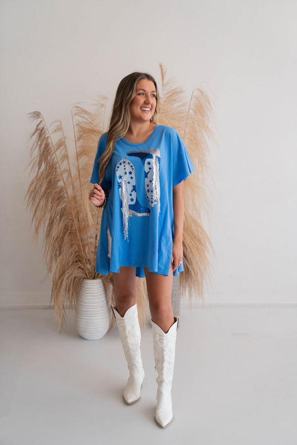 Boots on For Gameday Fringe Top