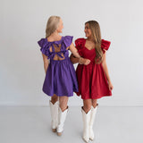 Gameday Beauty Bow Tie Back Mini Dress
