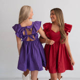 Gameday Beauty Bow Tie Back Mini Dress