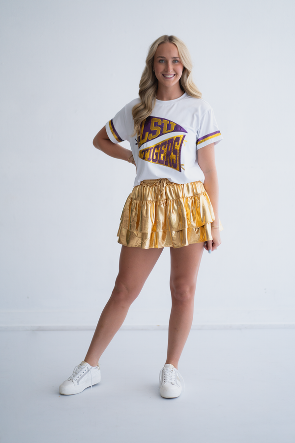 Lsu Tigers Pennant (Licensed) | Women's Sequin Design Tee