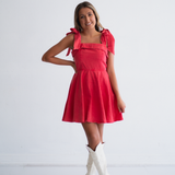Storm the Field Fit & Flare Gameday Dress - Red ONLINE ONLY