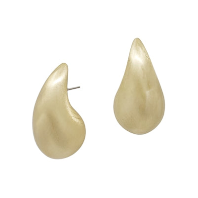 Matte Gold Teardrop Geometric Stud Earring