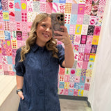 Navy Eyelet Dress