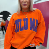 Orange and Purple Lulu Mac Embroidery Sweatshirt
