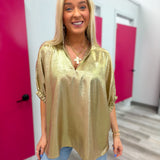 Golden Metallic Top | Regular and Plus