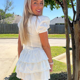 Poplin Tired Mini Dress Romper