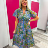 Whispers of Spring Floral Zip Midi