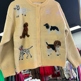 Dog Knit Sweater Cardigan Custard Cream